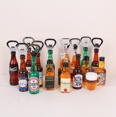 China Portable Shaped Beer Bottle Fridge Magnet Bottle Opener Fridge for sale