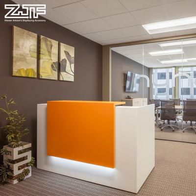 China High gloss hotel LED reception desk (size) China adjustable corian acrylic solid outdoor reception counter for sale