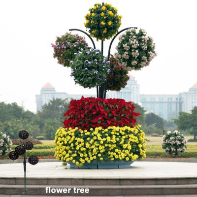 China Eco-Freindly Landscape Decoration Custom Design Flower Tree 250 cm PP+iron Material Frame Landscape Flower Tree for sale