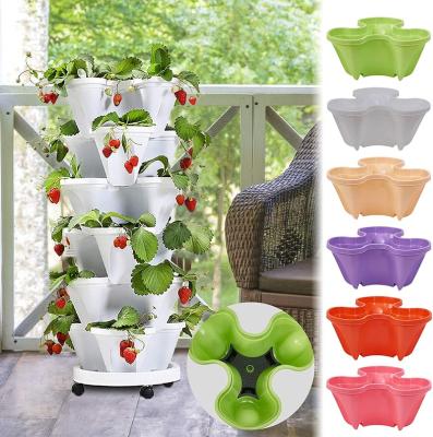 China Eco-Freindly Stackable Flower Pots Which Can Be Stacked To Save Space And Increase Production PP Material Stackable Flower Pots for sale