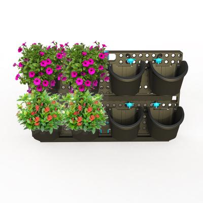 China Modern Integrated Irrigation System Wall Planter Plastic With Bracket For Indoor And Outdoor Vertical Flower Wall Planter for sale