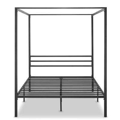 China Storage Double Queen Single Black Metal Four Poster Steel Canopy Bed Frame For Wholesale for sale