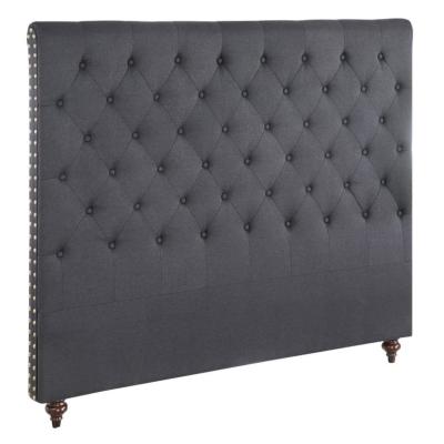 China Queen King Size Black Color Fabric Tufted Bed Head Gray Upholstered Headboard Only For Sale for sale