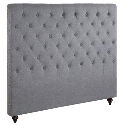 China High Quality Tufted Canvas Upholstery Bed Headboard With Nail On Side Soft Foam Classic Design Headboard For Sale for sale