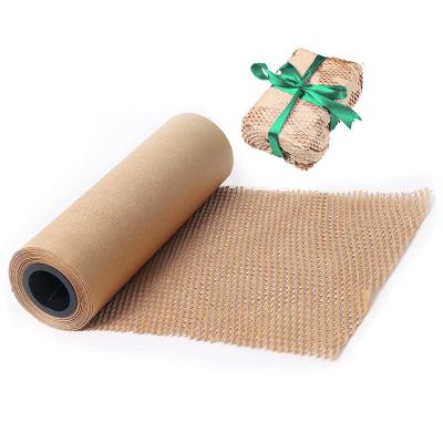 China Biodegradable Brown Honeycomb Eco Friendly Sustainable Paper Pad Wrapping Material Kraft Paper for sale