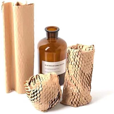 China 2022 Hot Sales Biodegradable Brown Kraft Multi-size Perforated Packaging Paper Honeycomb Cushioning Wrap Paper for sale