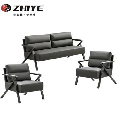 China (Other) Office Adjustable Modern Leather Sectional Sofa With Metal Frame Furniture Sofa Set for sale