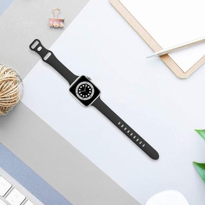 China Smart Bands Men Women Rubber Replacement Strap Slim Sport Silicone Watch Band Watch 38mm 42mm 40mm 44mm For Apple Logo Custom Accept for sale