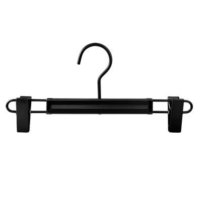 China Factory stocked high quality wholesale high quality aluminum pants hanger with clips for pants hangers for sale