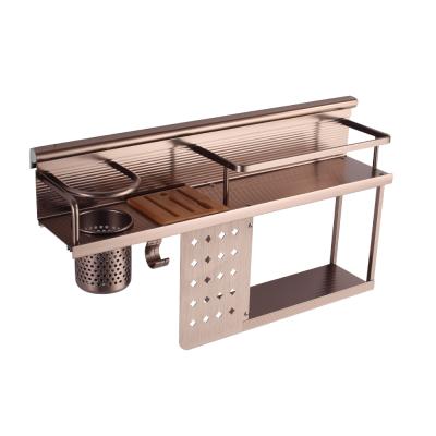 China Wall Mounted Type Stocked Rack Low Price Multi Function Aluminum Non - Folding Kitchen Tools for sale