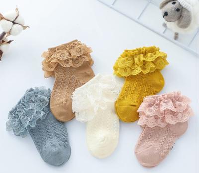 China Wholesale QUICK DRY Baby Lace Ruffle Booties Cotton Newborn Baby Booties Cute Princess Style Baby Toddler Socks Accessories for sale