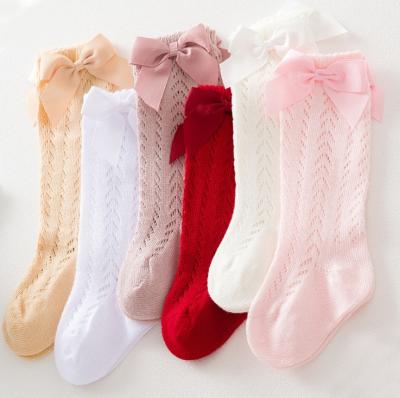 China Summer QUICK DRY babies bangs toddlers waist high soft cotton Mesh Spanish Style Children knee long sock 0-5 years old breathable socks for sale