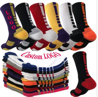 China Low MOQ Sporty Logo Men Sports Socks Custom Made With Cushioning Terry Basketball Cycling Running Hiking Tennis Sock Set Unisex Skiing for sale