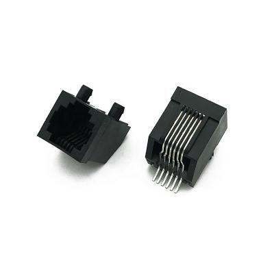 China 5722 RJ25 Jack Female Modular 6P6C Right Angle SMT Soldering L=18mm H=12.6MM Pitch1.27MM RJ12 5722 Connectors for sale