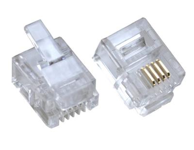 China CABLE RJ14 Modular Telephone Port Connector 6P4C Plug Male For Telephone Cable for sale