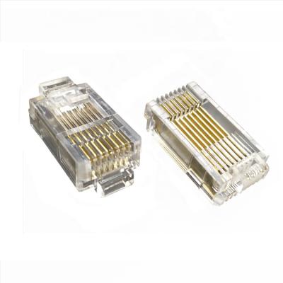 China PCB Network Port Stub To Butt CAT5 CAT6 AC READERS RJ45 8P8C Modular Plug Male Transparent L=24mm AB B for sale