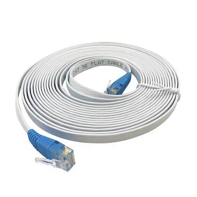 China Underground Flexible Network CAT5E With Short 8P8C Body Plugs Male White Jacket LAN Flat Cable Length 4.5 Meters for sale