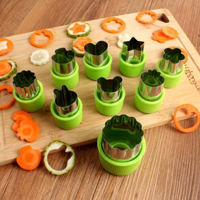 China DIY Vegetable Stocked Cutter Set 20pcs Flower Star Shape Mini Fruit Cutters Decorating Kits for Cookie Stamps for Kids Food for sale