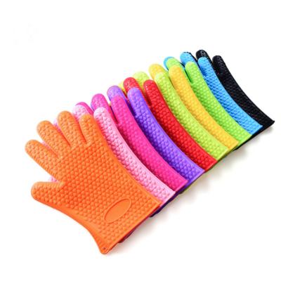 China New BBQ Grill Glove Machines Anti Slip Silicone Glove Five Fingers Heat Resistant Easily Cleaned Heat Resistant Barbecue For BBQ Baking Oven for sale