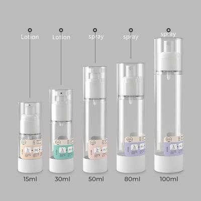 China Airless Pump 15/30/50ml Airless Vacuum Pump Travel Bottles For Lotions Cream Spray Bottle For Cosmetic for sale