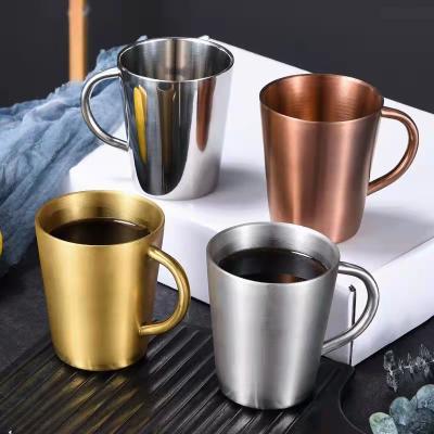 China Stocked Insulation 304 Stainless Steel Mug With Handle Metal Water Beer Mug For Bar Canteen Restaurant for sale