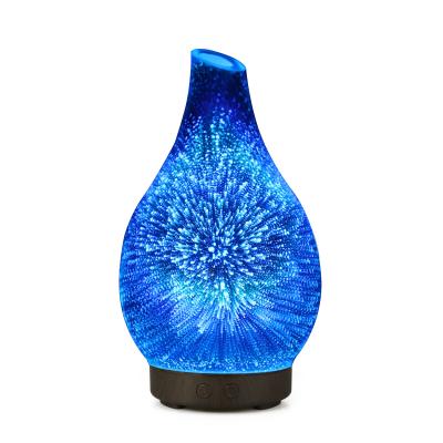 China Creative Car Gift Essential Oil Diffuser 3D Firework Aroma Diffuser Humidifier with 7 LED Color Lights Options for Yoga and SPA for sale