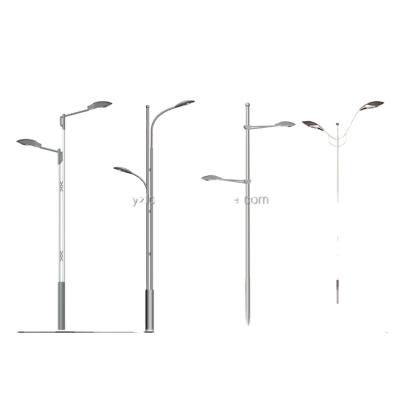 China 8m Height Street Lighting Poles Multi-Pyramidal Shape Grey Siliver Color for sale