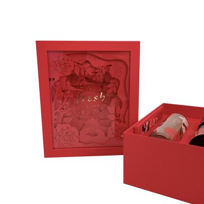 China Red Gift Boxes Handmade / Disposable High Quality Custom Cosmetic Box With Clear Window for sale