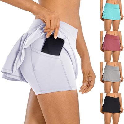 China Seamless Outdoor Wear Skirt Fitness Women Fitness Yoga Tennis Golf Yoga Skirt With Pockets for sale