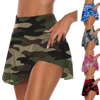 China Lightweight Women's Summer Running Yoga Pants Camouflage Culotte Slit Skirt for sale