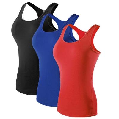 China Breathable Women Gym Exercise Sports Yoga Tops Activewear Sleeveless Singlet Workout Tops Racerback Sports Shirts Running Vest for sale