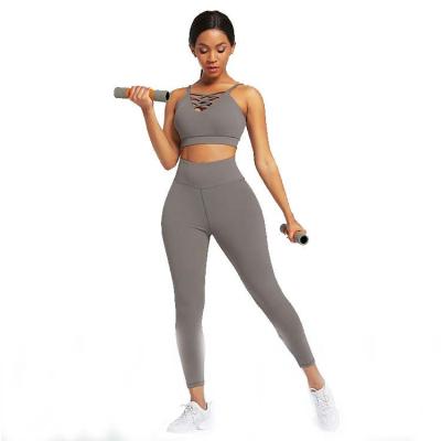 China 2022 New Women's Breathable Yoga Set Sexy Yoga Set High Waisted Leggings Wear Active Fitness Seamless Gym Workout for sale