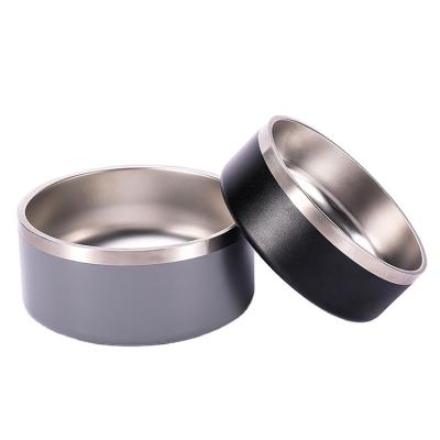 China Wholesale Non-automatic 32oz Stainless Steel Dog Bowl Food Feeder Metal Powder Thermal Bowls For Dog With Logo for sale