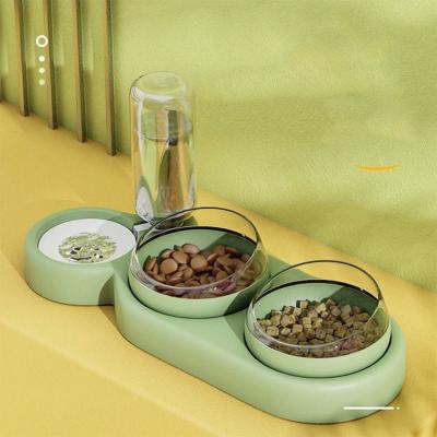 China Anti-knock Double Bowl Dog Food Drinking Water Bowl Cat Dog Bowl Non-automatic Automatic Pet Bowl Small for sale