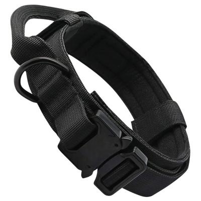 China OEM High Quality Colorful Military Tactical Large Quick Release Support Dog Collar Heavy Duty Nylon Collar for sale