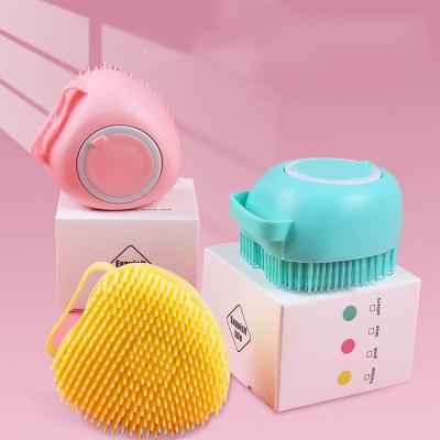 China Portable Viable Shower Massage Silicone Rubber Dog Brush Cleaning Wash Pet Bathing Tool Dog Bath Brush for sale