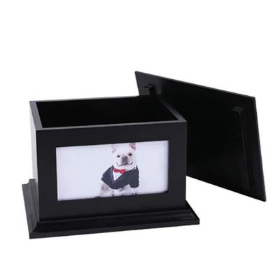 China Dogs Customized Pet Casket Wooden Pet Casket With Wooden Funeral Storage Box Photo Frame Pet Casket for sale