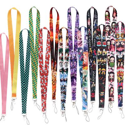 China Hot Selling Slayer Lanyard Anime Lanyard Anime Cartoon Polyester Phone Keychain Anime Demon Sublimation Durable Fashion for sale