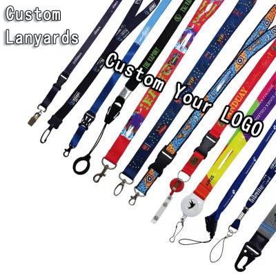 China Promotional Gift Custom Logo Lanyard Sublimation Polyester Neck Id Printing Lanyards With Custom Logo for sale