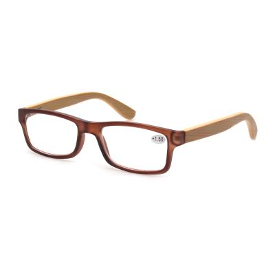 China Normal Reading Glasses Square Shape Reading Glass PC Frame Wooden Temples Readers For Men Factory Wholesale for sale