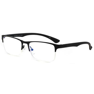 China Anti Ray Reading Glasses Fashion Design Metal Glass Half Frame Blue Blue Light Blocking Anti Glass Blue Light Reading Glasses for sale