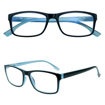 China Square Computer Reading Glasses For Women Men Quality Square Light Blue Blocking Readers With Spring Hinges for sale