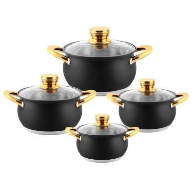 China HausRoland 8pcs Stainless Steel Pots and Pans Induction Cookware Stocked Cooking Pot Set For Your Kitchen for sale