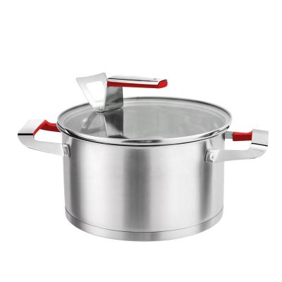 China Stocked Anti-scalding Binaural Pot Multi-Specification Stew Pot Soup Stainless Steel Single Handle Pot for sale