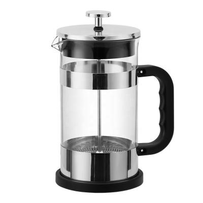 China Stocked HausRoland Stainless Steel Coffee Pot with Milk Frother, Bartender, Tea, Manual Juicing Glass French Press for sale