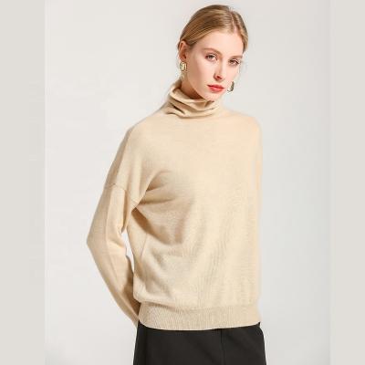 China Cashmere Turtle Neck Sweater 100 Essential Cashmere Knitted Sweater Anti Shrink for sale