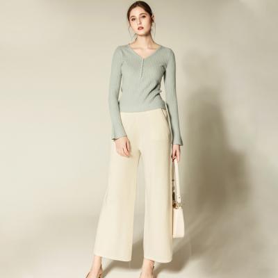 China Autumn And Winter Warm Woolen Anti-Static Tweed Women's Wide Leg Pants for sale