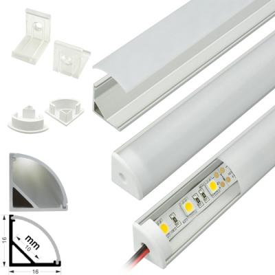 China Decorations best selling aluminum corner LED profile1616 10mm and 12mm width for LED strip lights for sale