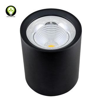 China 40W Aluminum Alloy Round Surface Mounted / Downlight 4000K White Chip LED High CRI Natural White COB Suspend 80 & Epistar LED Black for sale