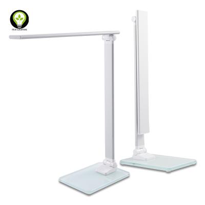 China 3-CCT Adjustable Touch Sensor Dimmer Black / Dimmable USB Aluminum Bottom Touch Sensor Sliver Tempered Glass Folding LED Desk Lamp Table Light With Adjustable 3-CCT for sale